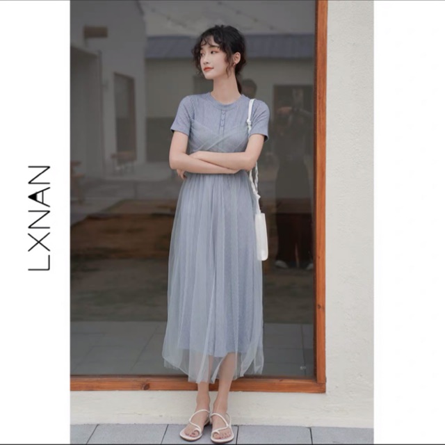 Váy ren dài mới 100