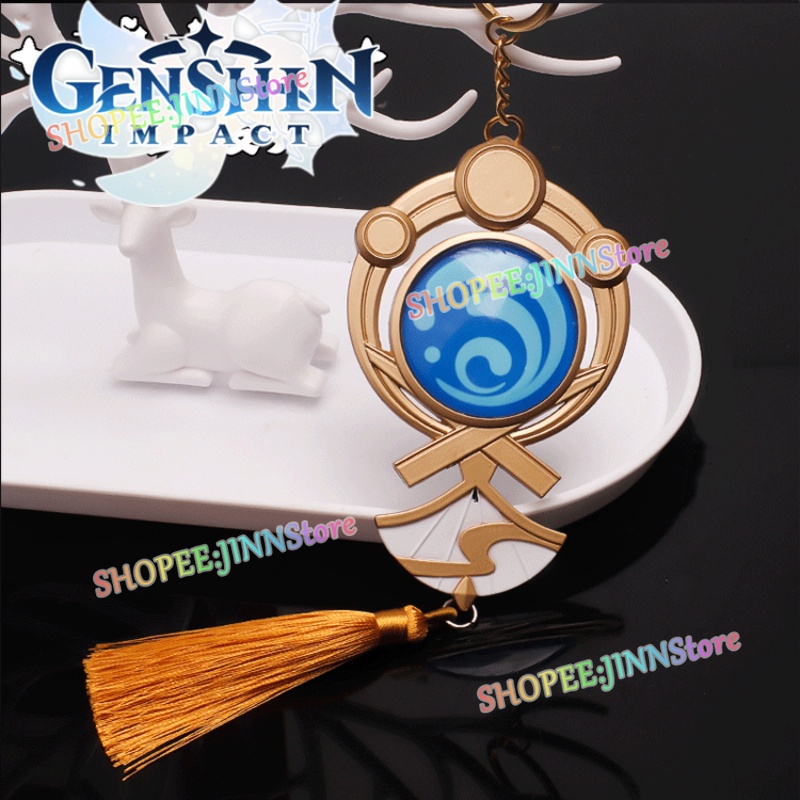 Jinn Genshin Impact Kamisato Ayato Móc Khóa Mặt Kính Dạ Quang Hai Mặt Kích Thước Lớn Inazuma: Element Vision God's