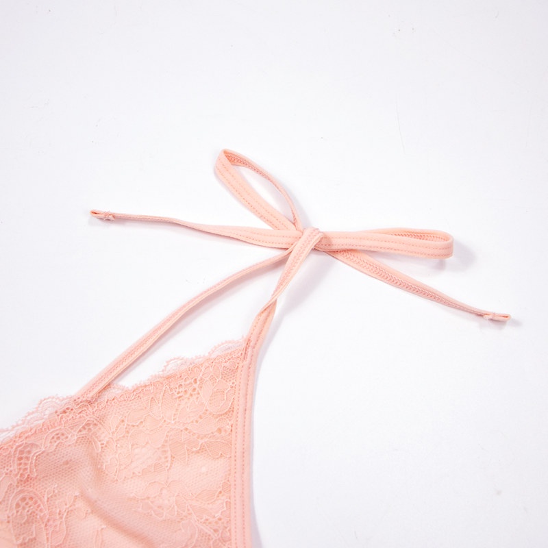 Quần lót lọt khe VARSBABY V146 ren thêu xuyên thấu hình đuôi thỏ màu trắng đen quyến rũ thoáng khí