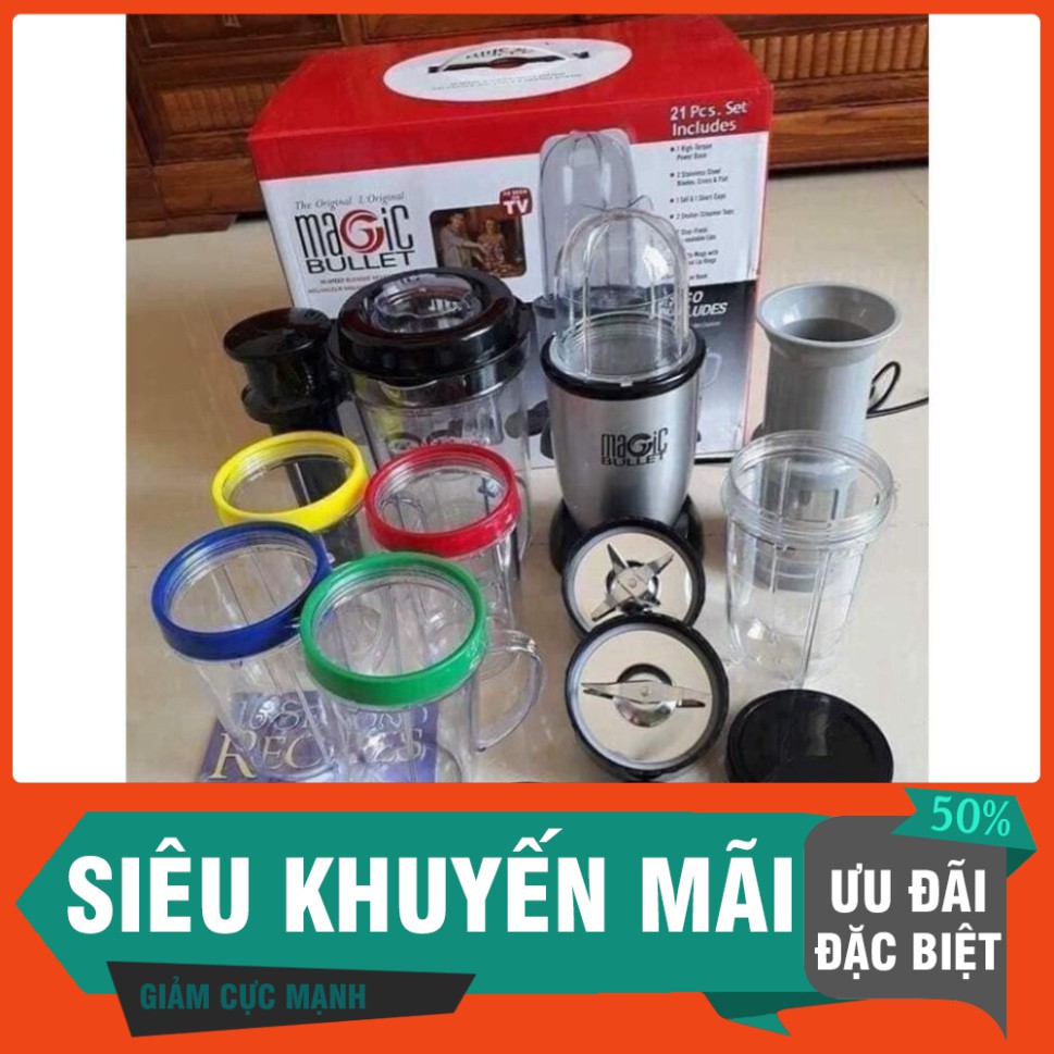 [FREE SHIP] Máy Xay Đa Năng Cao Cấp Magic Bullet 21 Chi Tiết, Máy Xay Đa Năng Công Suất Lớn Xay Đá, Xay Thịt, Xay Cà Phê