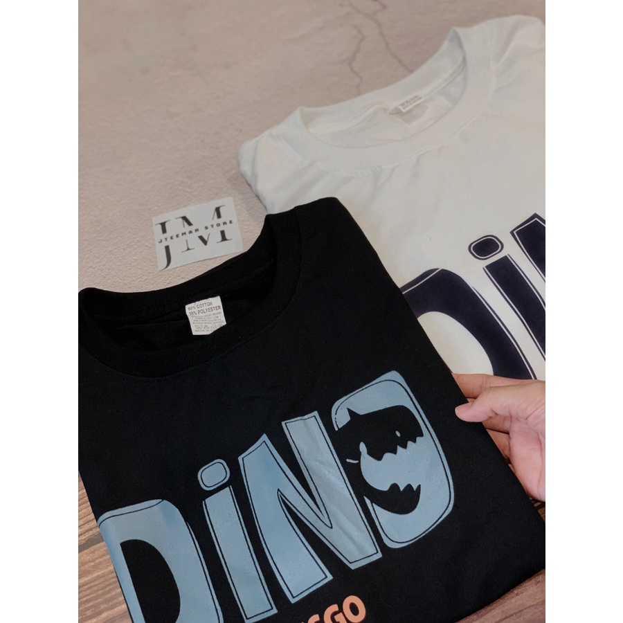 Áo thun Unisex in chữ DINO JTeeMan, áo phông form rộng tay lỡ dành cho nam nữ vải Cotton thoáng mát - JT12