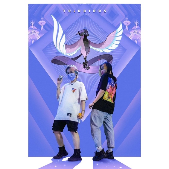 Áo Thun Pokemon Triobirds Unisex Form Oversize