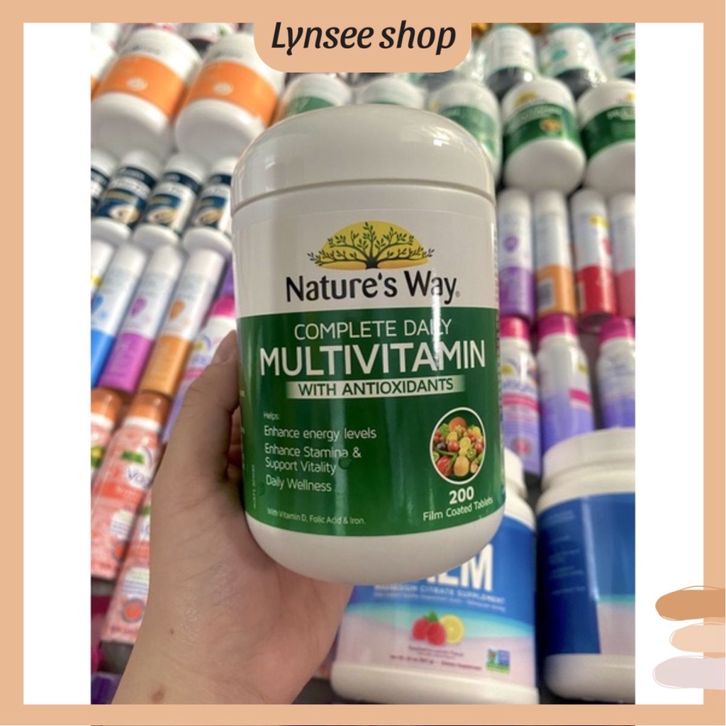 Viên Uống Bổ Sung Vitamin Tổng Hợp Nature's Way Complete Daily Multivitamin Úc (200v) - Lynsee Shop