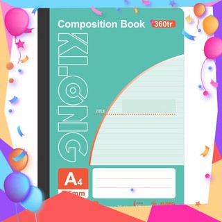 [Sổ lò xo đẹp xinh ] Sổ may KLONG 360tr A4 58/88 Compostion Book; MS: 316