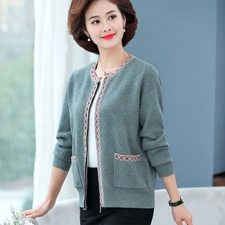 Áo Khoác Cardigan Dày Dặn Thời Trang Xuân Thu Cho Phụ Nữ Trung Niên