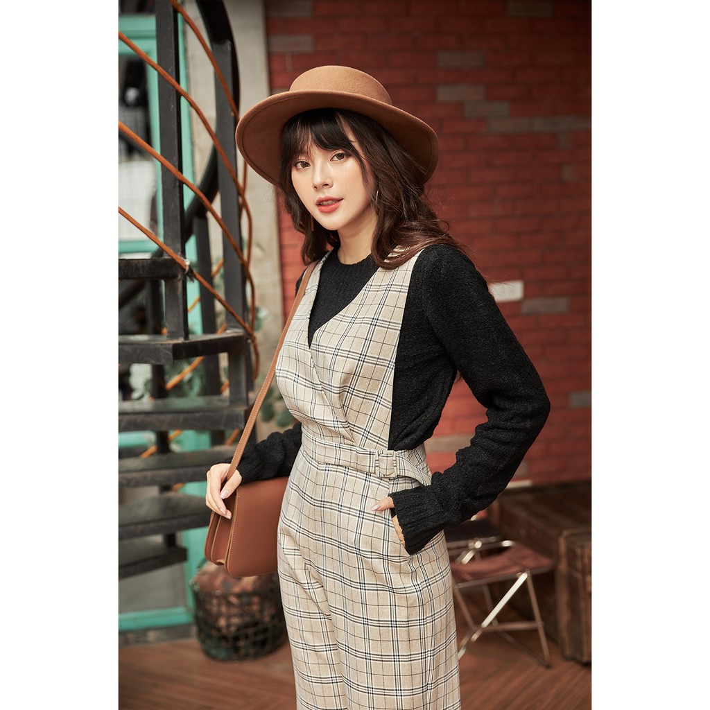 Yếm váy kẻ đai sườn - 20Again - YVA0759 | BigBuy360 - bigbuy360.vn