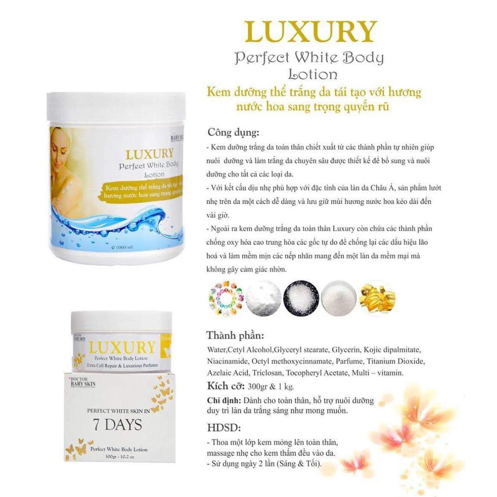 Kem Dưỡng Thể Trắng Da Luxury Doctor Baby Skin