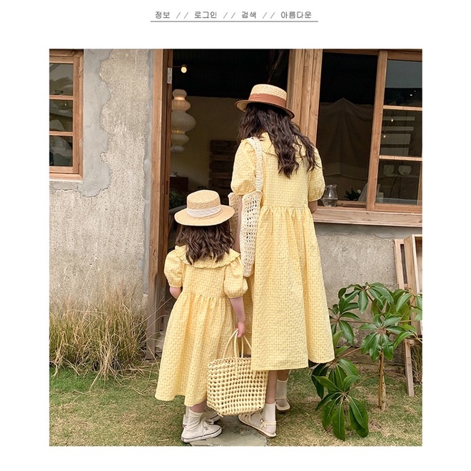 Đầm đôi mẹ và bé kẻ caro BAM STORE