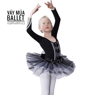 Váy múa ballet 3 nơ cao cấp (tím, đen)