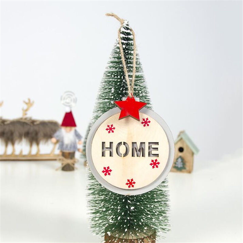 1pc Merry Christmas Decorations Wooden Hollow Ornament Christmas Tree Hanging Pendant Decor Xmas Decoration