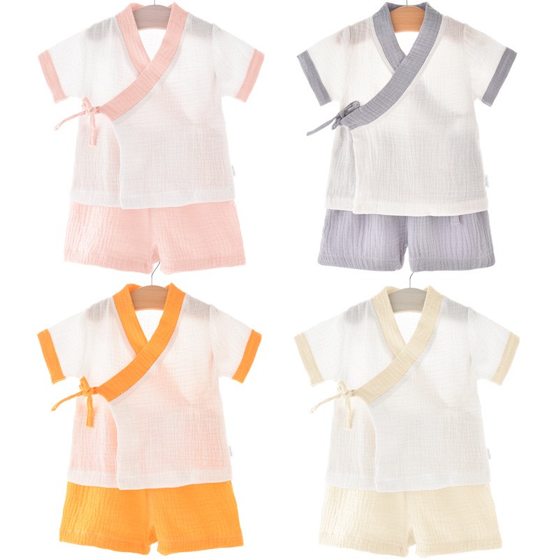 Bộ Đồ Ngủ Liền Thân Tay Ngắn Kiểu kimono Dễ Thương Xinh Xắn Dành Cho Bé 3 Tháng-3 Tuổi