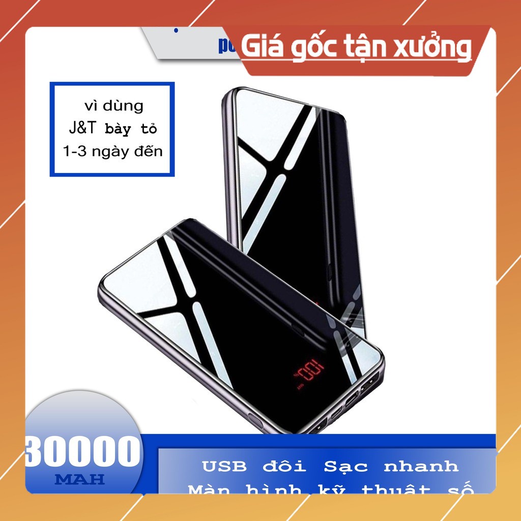 Sạc dự phòng 30000mah thị pin Chính hãng USB đôi Sạc nhanh power bank |TrungCuong