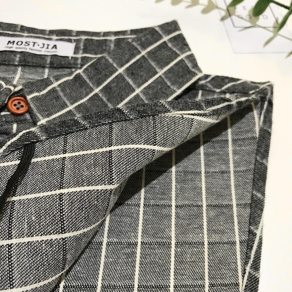 Cổ áo sơ mi giả tháo rời kẻ caro cho nữ tạo kiểu cổ thời trang công sở thu đông Mostjia