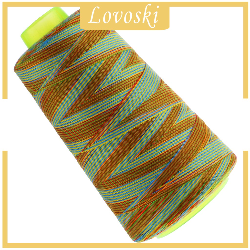 1 Cuộn Chỉ Polyester 40S / 2 Màu Sắc Cầu Vồng Dành Cho Máy May