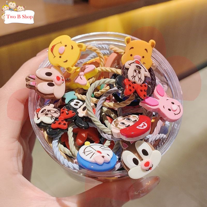 Hộp 30 chun buộc tóc ngộ nghĩnh cho bé NOVSET Dây buộc tóc nhiều hình [ MÃ B402 - HỘP CHUN ]