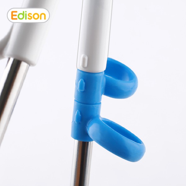 Đũa Inox xỏ ngón Hàn Quốc giúp bé tập gắp thức ăn Edison hình Pororo - Đồ dùng ăn dặm chính hãng 9644