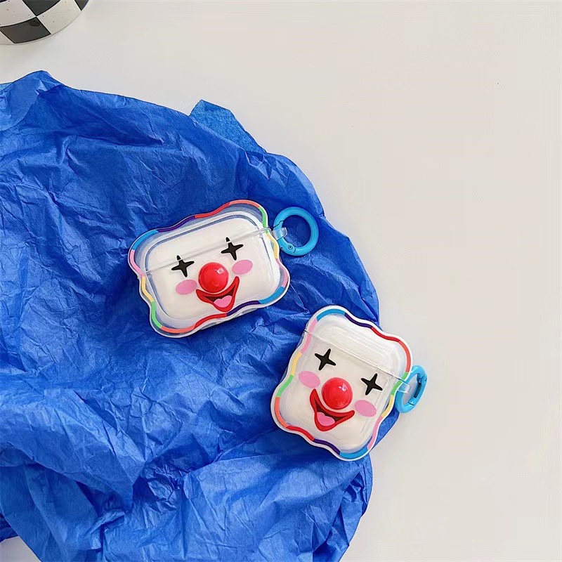 Vỏ Bảo Vệ Hộp Sạc Tai Nghe airpods 1 2 3 pro Bằng tpu Mềm Hình Mũi Hề Dễ Thương