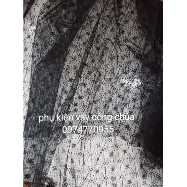 Vải voan lưới hoa bi