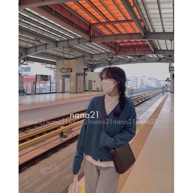 Áo khoác cardigan dài tay nữ dễ thương học sinh/ Áo len dài tay