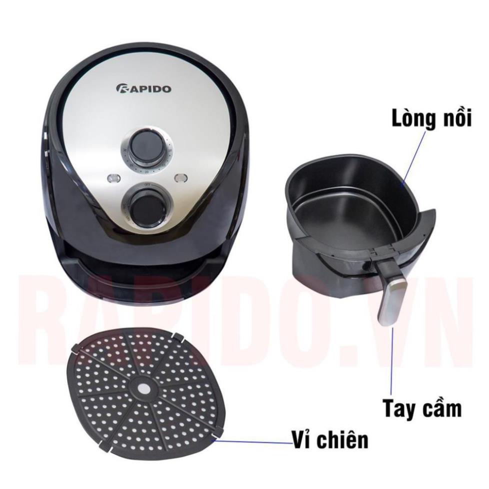 ✔️ Sale Nồi chiên không dầu Rapido, công suất 1500W,dung tích 5.0-RAF5.0- Bảo hành chính hãng 1 Đổi 1 12 tháng ✔️