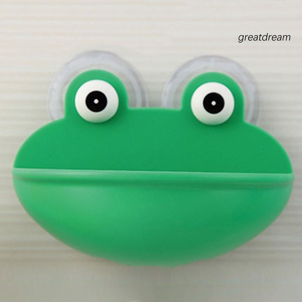 Gsn_giá Đỡ Miếng Bọt Biển Rửa Chén / Xà Phòng Hình Chú Ếch Có Giác Hút Gắn Tường