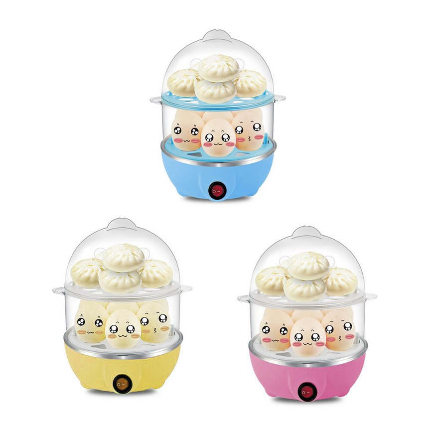 ♥^Multifunctional Double Layers Electric Smart Egg Boiler Egg Steamer Poacher*