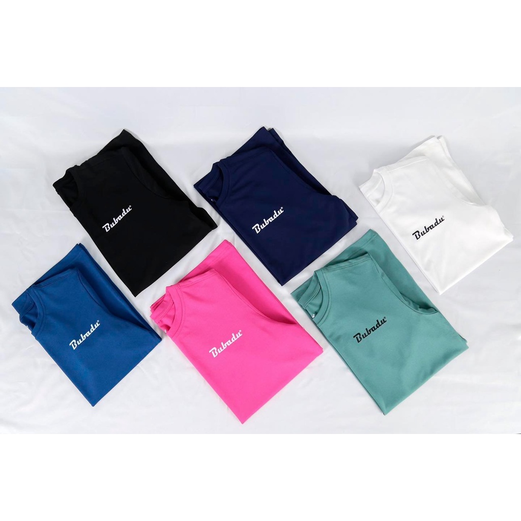 ÁO CẦU LÔNG TRAINING POLY LOGO NHỎ ĐEN BUBADU CHÍNH HÃNG