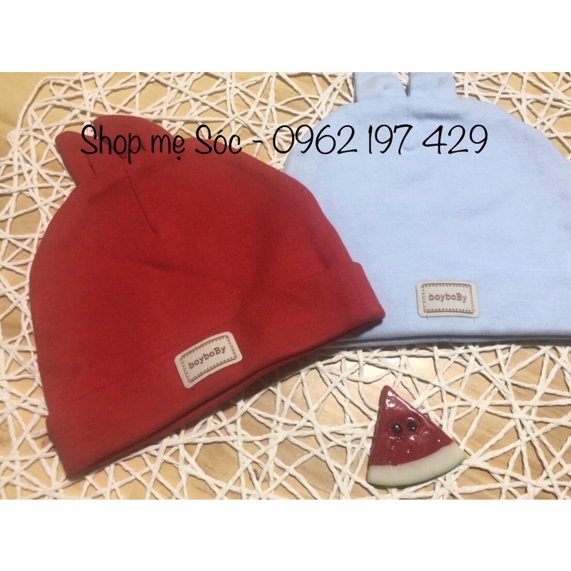 Set mũ yếm cotton tai thỏ cho trẻ sơ sinh