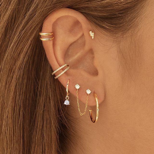 Bộ khuyên kẹp vành tai IF ME kiểu bướm đính đá thời trang cho nữ