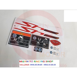 BỘ TEM GỒM CHỮ SH MÀU ĐỎ VÀ THÔNG SỐ BẮNG DECAL DÁN XE SH Ý 2010, DÁN CHẮC , BỀN ĐẸP