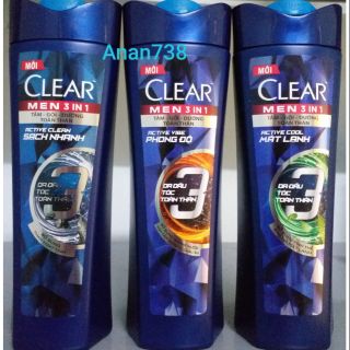 340g Dầu tắm gội Clear Men 3 in 1