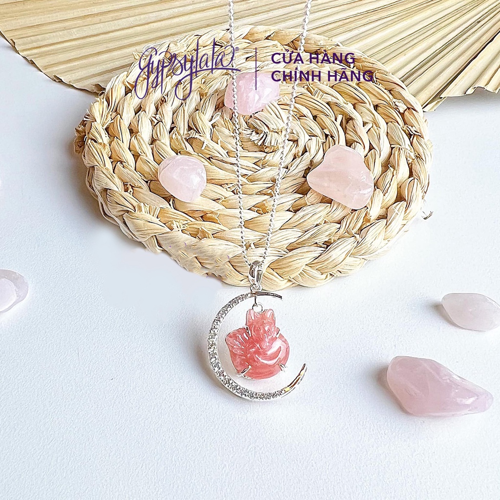 Mặt Dây Chuyền Hồ Ly Hình Trăng Đá Đào Hoa Thiên Nhiên Thu Hút Tình Duyên SP002922 Gypsy.lala