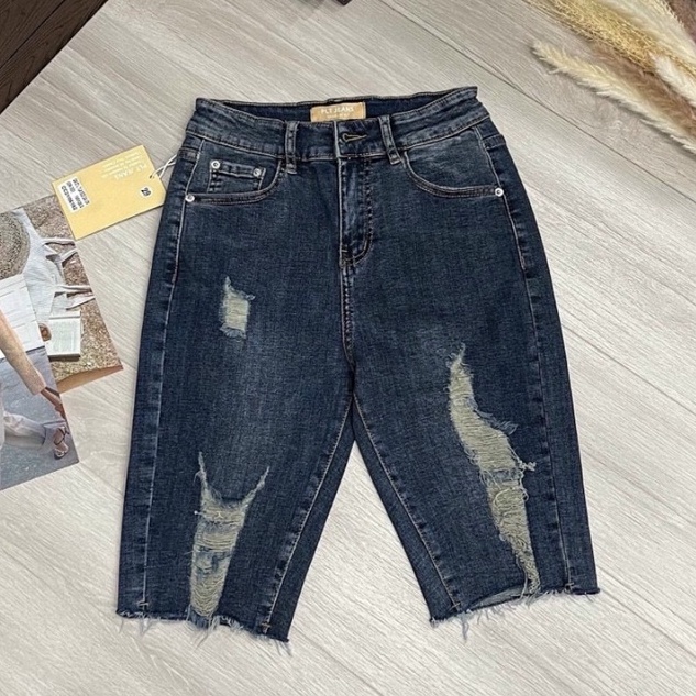 Bigsize 30-36 Quần Ngố Đen, Xanh Đậm, Xanh Sáng, Quần Short Jean Lưng Cao