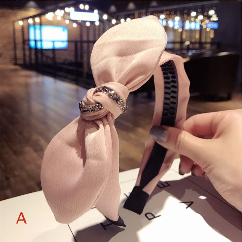 Băng đô nơ đính đá phong cách Hàn Quốc xinh xắn dành cho nữ