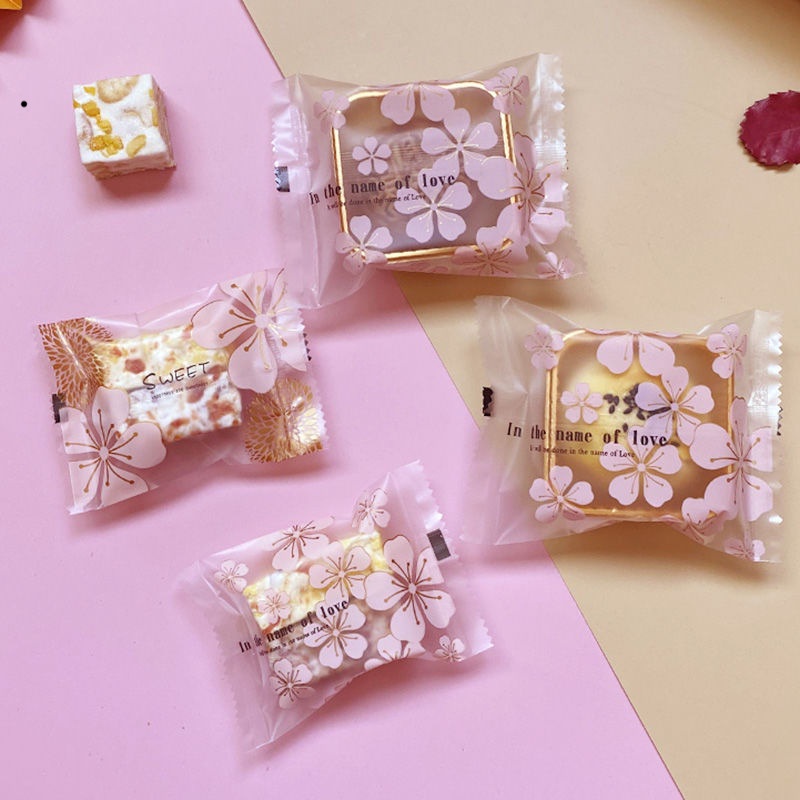 Túi Đựng Bánh Kẹo, Bao Bì Đựng Trà, Bánh Kẹo Hàn Nhiệt Họa Tiết In The Name Of Love Hoa Sakura  - VUA BAO BÌ