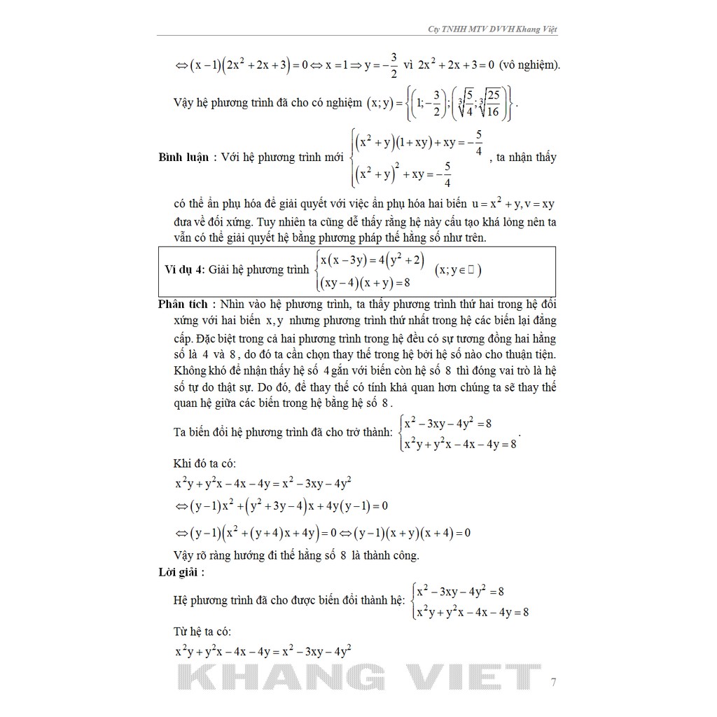 Sách - Tư Duy Logic Tìm Tòi Lời Giải Hệ Phương Trình