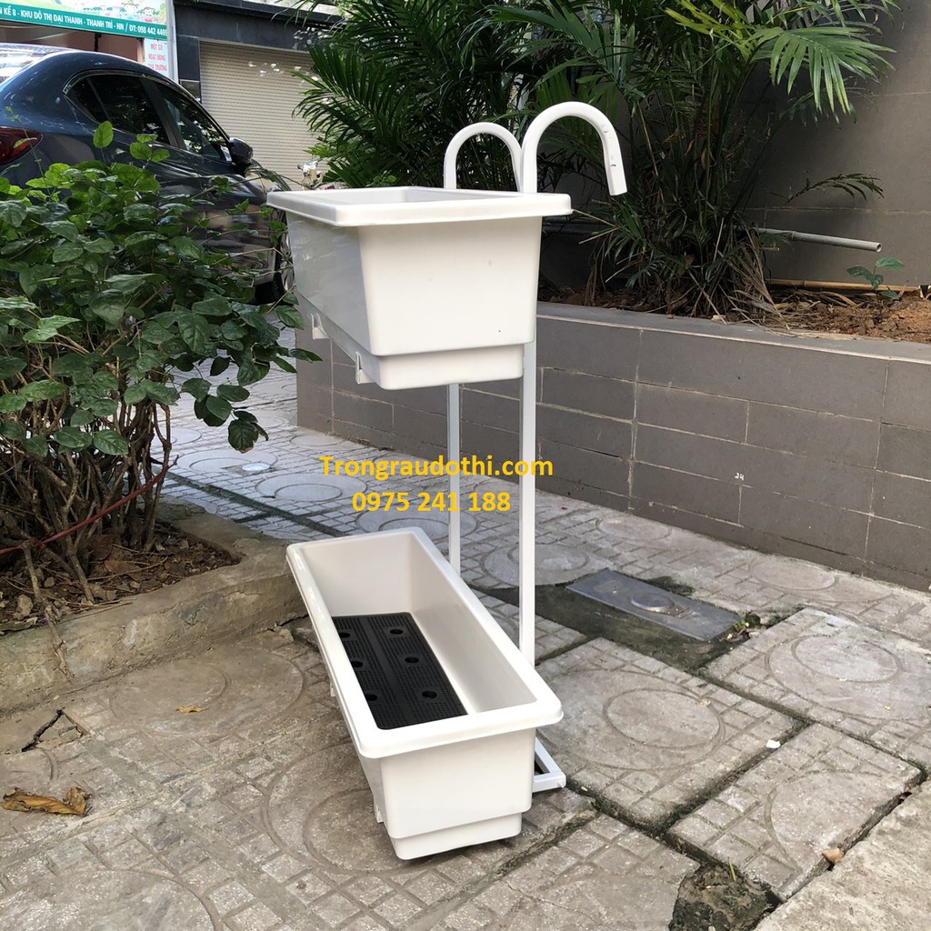 Móc treo ban công 2 tầng trồng rau trồng hoa
