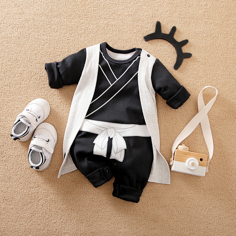 Anime Baby Romper Demon Slayer Long Sleeve Sasuke Uzumaki Jumpsuit Baby Boy Girl Clothes