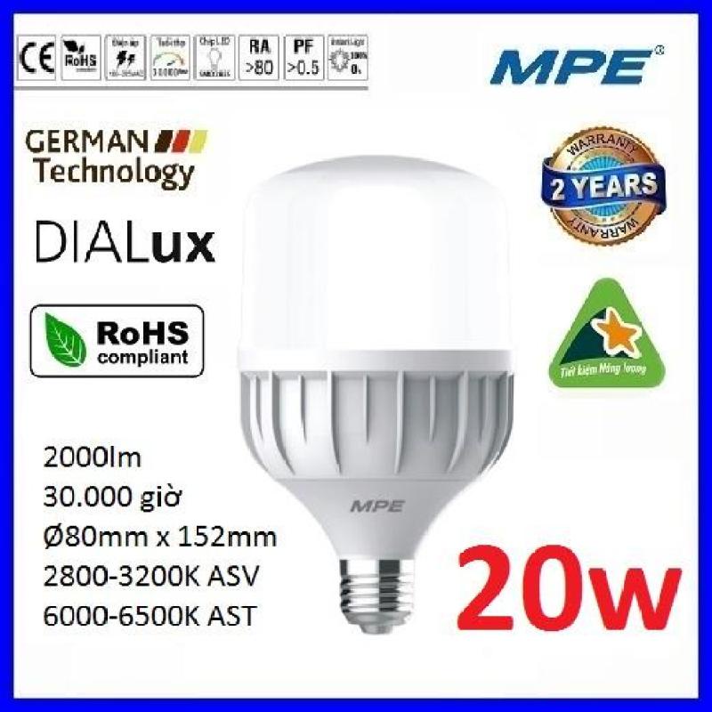 Đèn LED Bulb MPE Đủ Kích Cỡ Trắng Vàng 20W, 30W, 40W, 50W