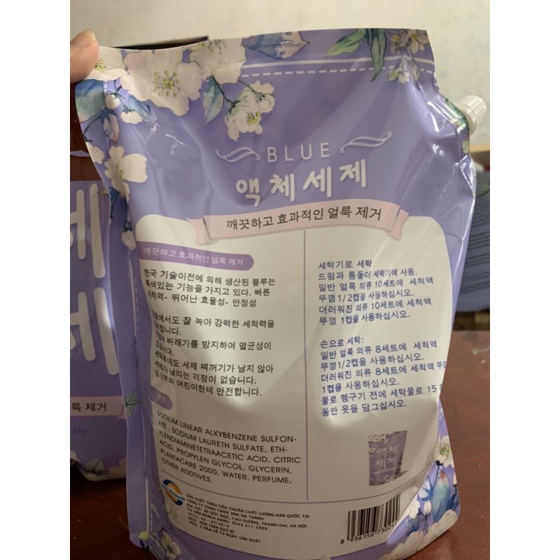 Bịch 2000ml nước giặt xả Blue hương thảo mộc