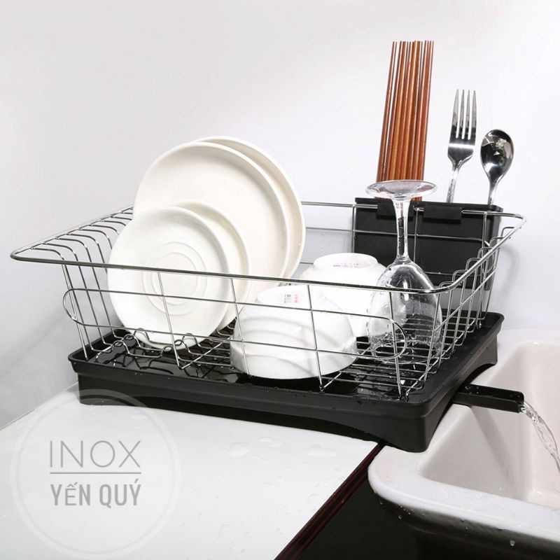 KỆ ÚP CHÉN BÁT ĐẶT BÀN KÈM KHAY ĐỠ NƯỚC CÓ VÒI CHẢY NƯỚC XUỐNG CHẬU