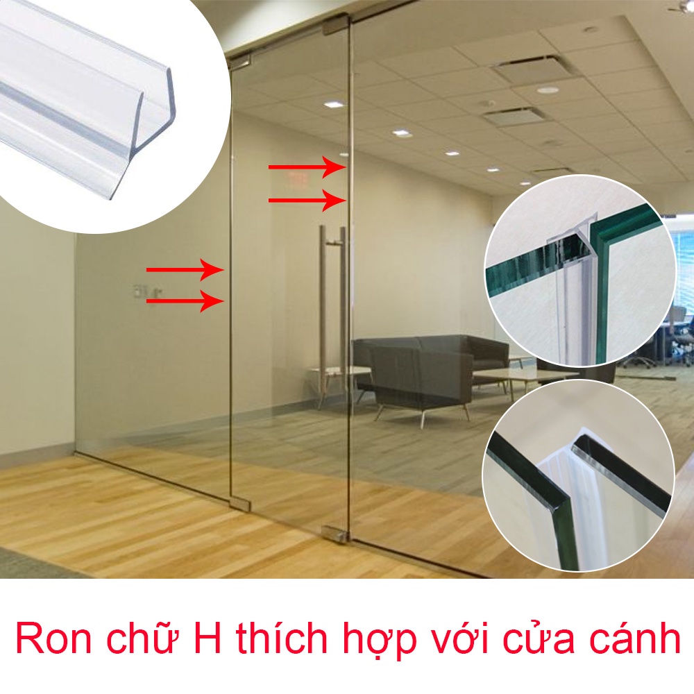Gioăng silicon Gioăng cửa kính chữ U/H/F. cách âm chống ồn cho phòng riêng phòng tắm gioăng chống va đập cửa kính