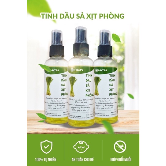 ( Hàng cao cấp) Tinh dầu Sả HCN 100ml Xịt Thơm phòng , đuổi muỗi côn trùng