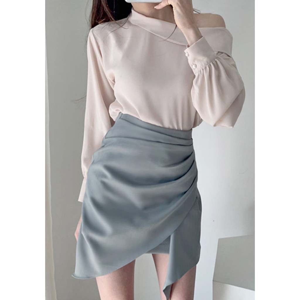 Chân váy đắp chéo xếp ly D13225 | BigBuy360 - bigbuy360.vn