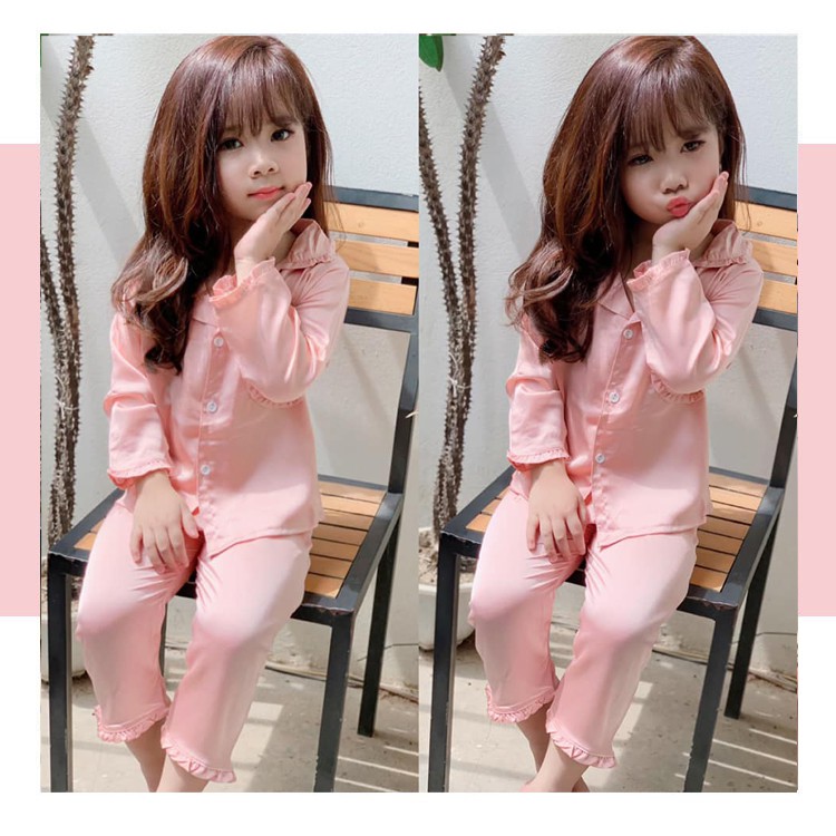 Bộ ngủ phi lụa bèo dài tay
