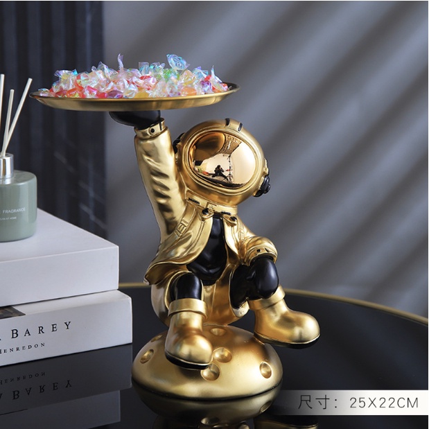 Mô Hình Phi Hành Gia, Tượng Phi Hành Gia Đỡ Khay Đựng Chìa Khóa/Điều Khiển - Bê Khay, Decor Trang Trí
