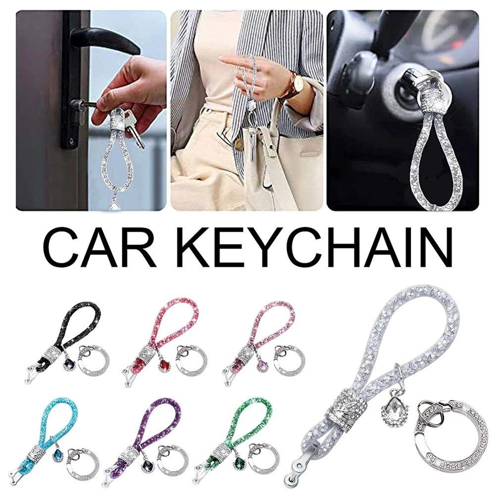 Rebuy1 Phụ Kiện Móc Khóa Đính Đá Lấp Lánh Trang Trí Xe Hơi / Ba Lô / Túi Xách Nữ