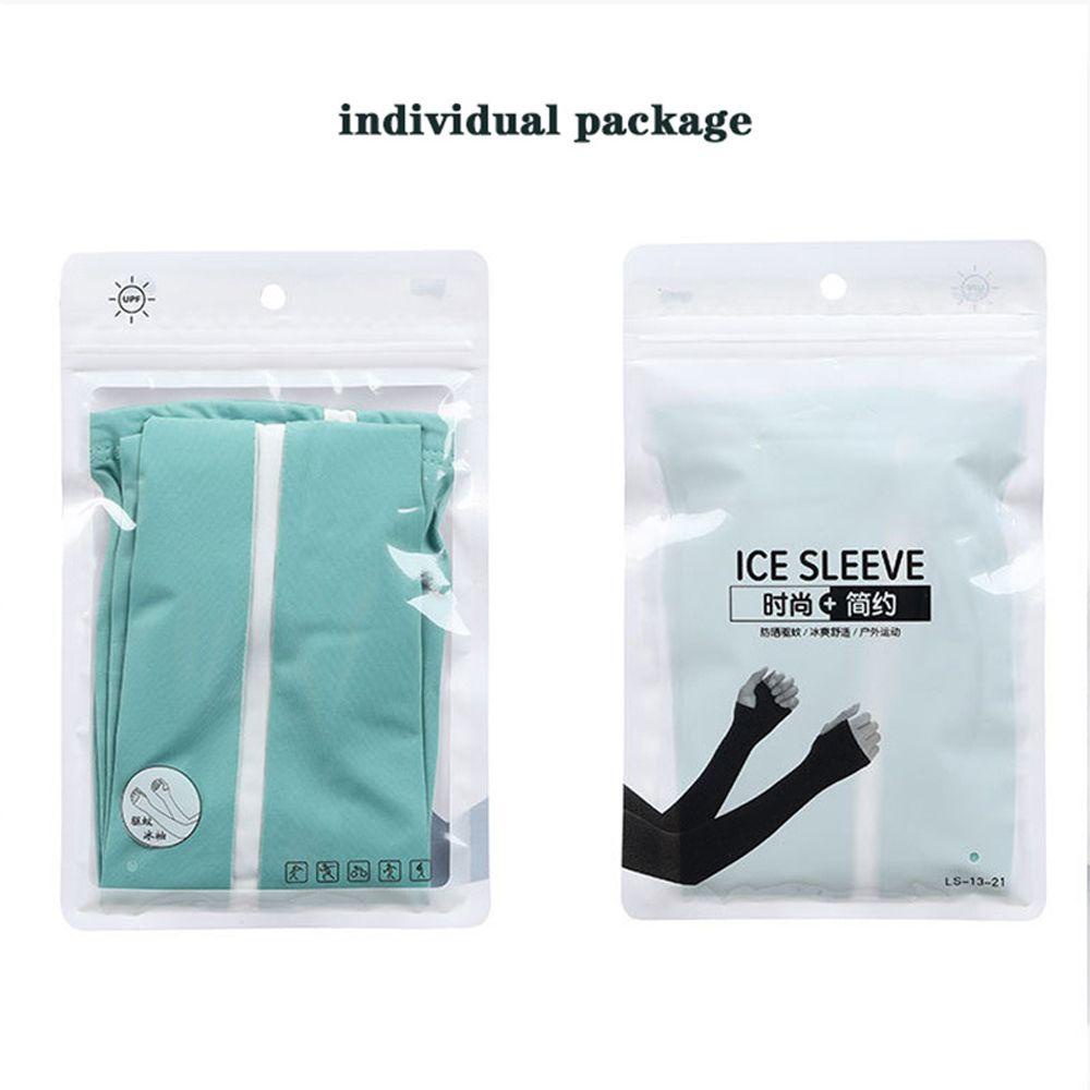 Găng Tay Chống Nắng Hở Ngón Bằng Lụa Lạnh Mỏng Giữ Ấm Bảo Vệ Cánh Tay Khi Đạp Xe Ngoài Trời