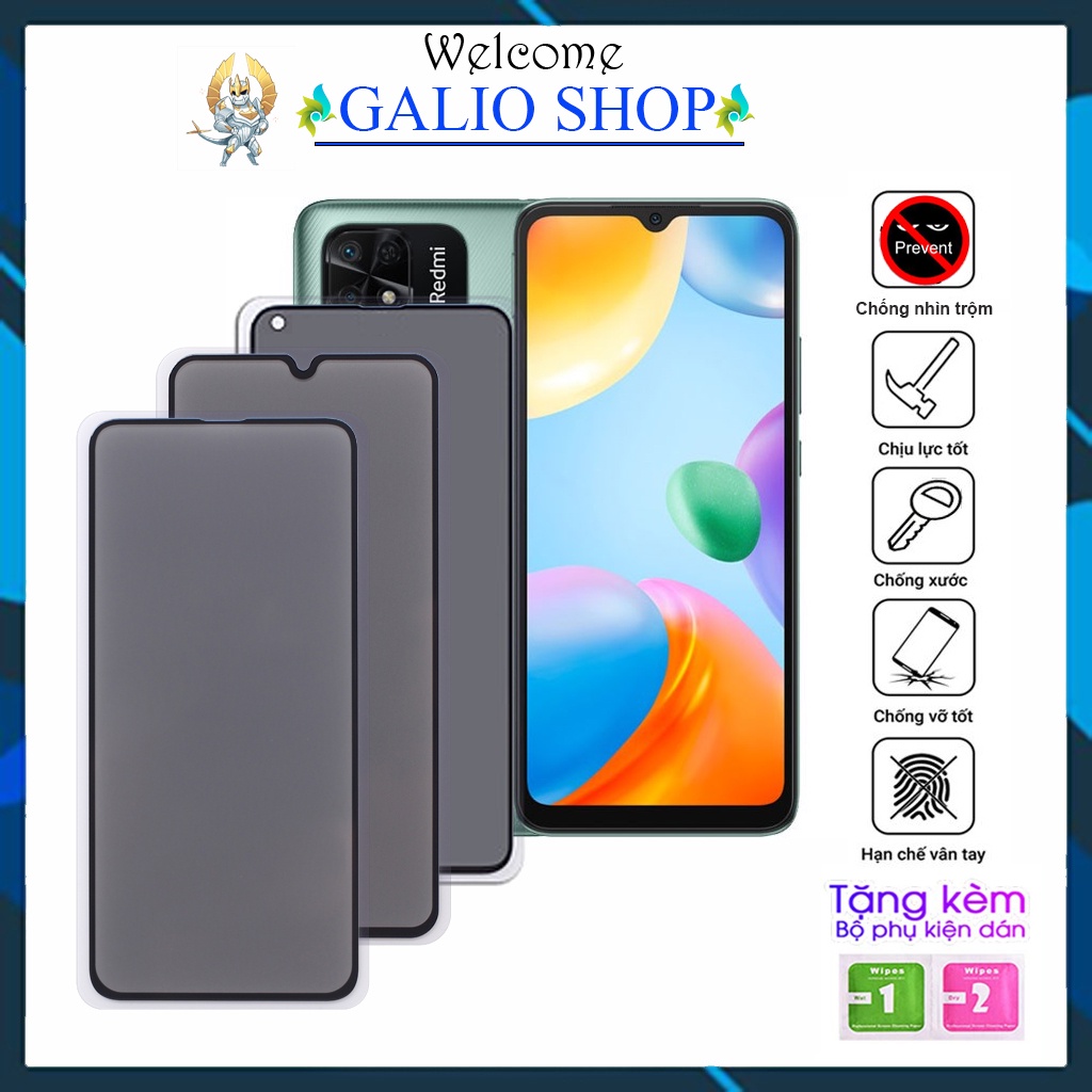 Kính cường lực chống nhìn trộm Redmi 10C 10 9 9A 9C 9T 8 8A Mi 9T Pro 11T Pro 12T 12T pro full màn tổng hợp Kính-[CNT]