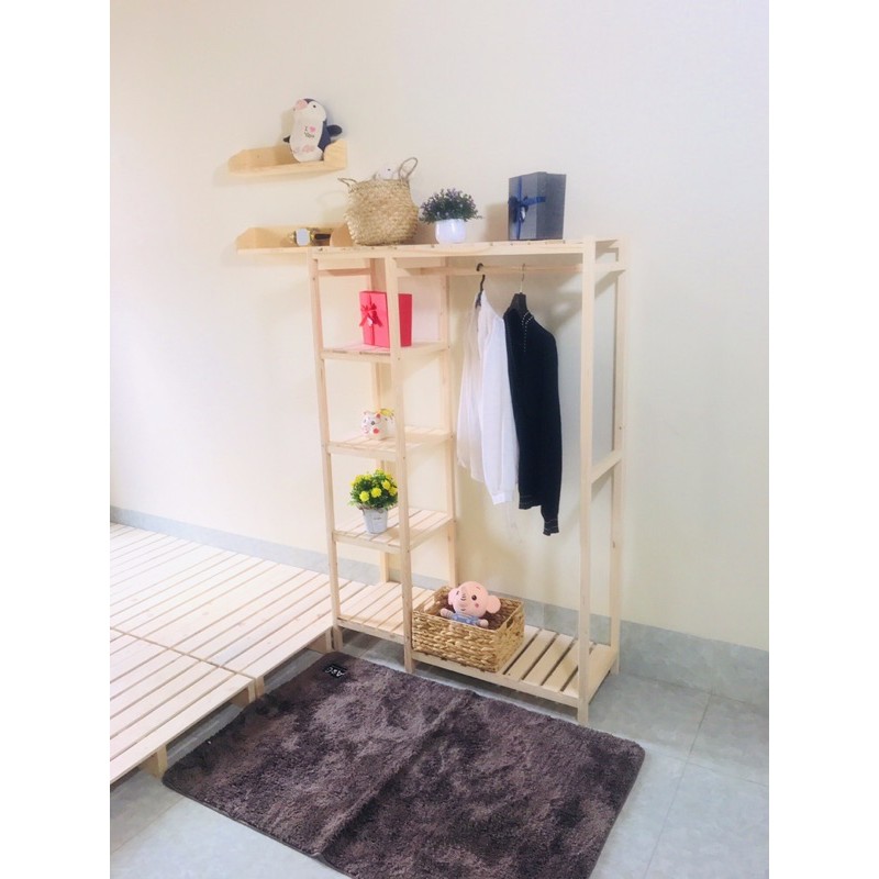 Kệ Treo Quần Áo Khung Gỗ Thông 2 Ngăn ( GIÁ CỰC SỐC) | BigBuy360 - bigbuy360.vn